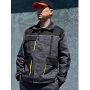 Куртка робоча тканина Саржа Преміум 65/35 весна літо осінь ТЕХНІК сірий графіт