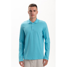 Футболка PREMIUM поло чоловіча колір Блакитний Service Odyag мікролакоста 