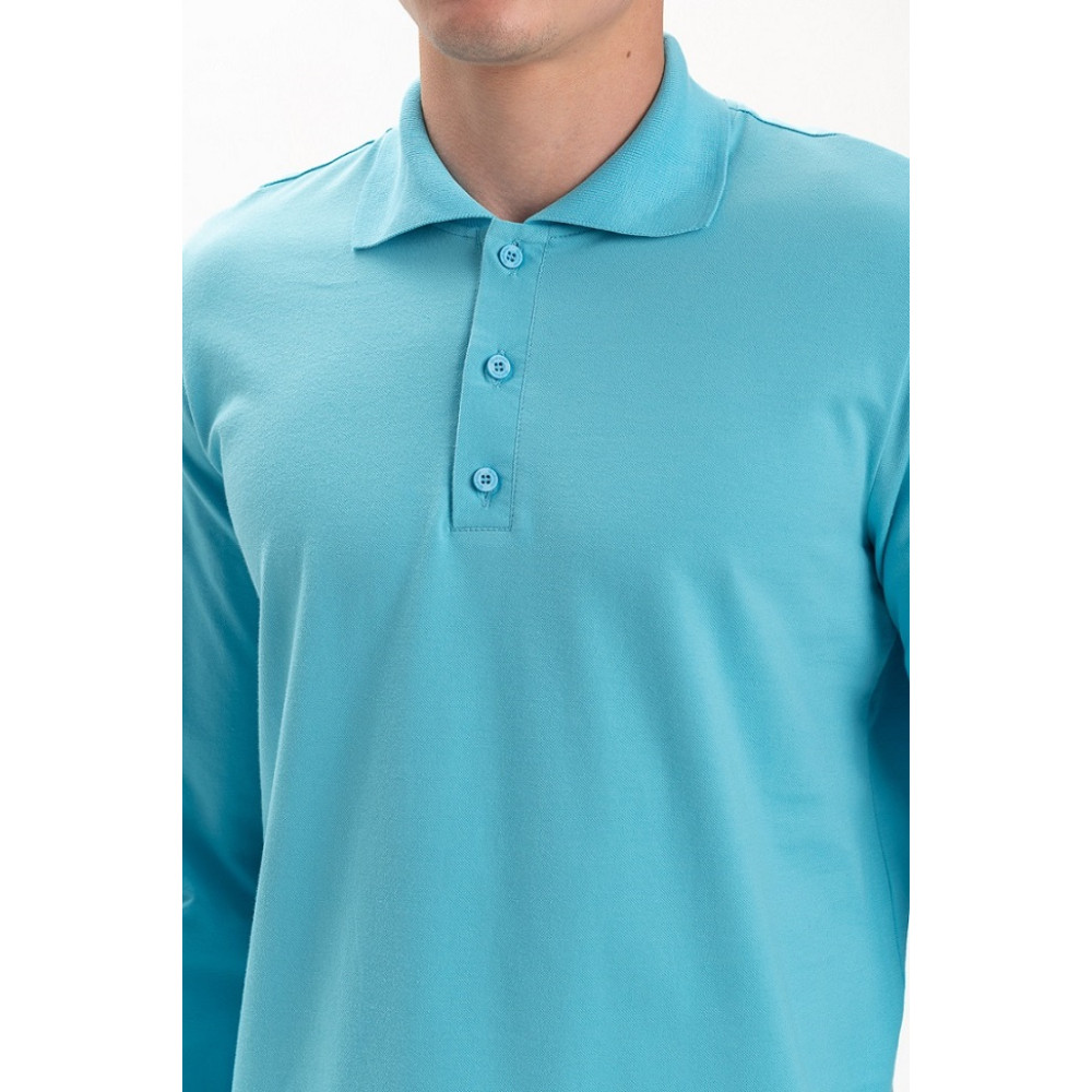 Футболка PREMIUM поло чоловіча колір Блакитний Service Odyag мікролакоста 