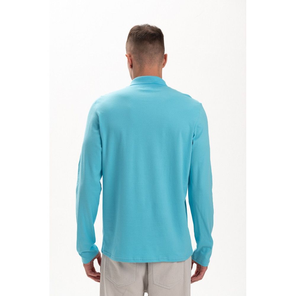 Футболка PREMIUM поло чоловіча колір Блакитний Service Odyag мікролакоста 