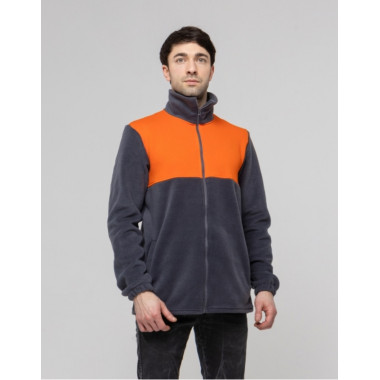 Флісова толстовка кофта колір Сірий помаранчевий комбі Service Odyag 280 грам турецький Polar