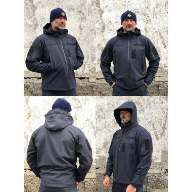 Куртка Softshell софтшел ДСНС Поліція чорний синій весна літо осінь