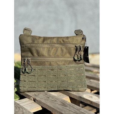 Плоска сумка з відділеннями під документи 27×22 см хакі