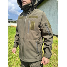 Куртка Softshell Premium на флісі колір хакі олива під М-Тас