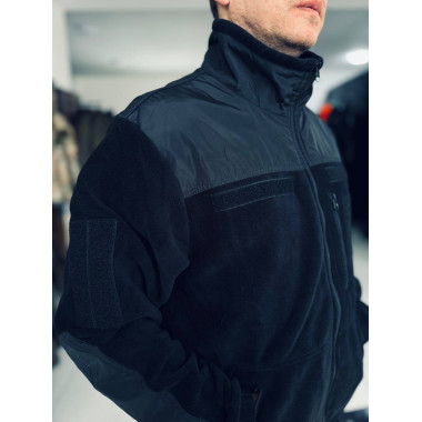 Кофта флісова якість PREMIUM колір чорний синій