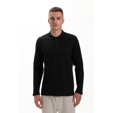 Футболка PREMIUM поло чоловіча колір Чорний ультра Service Odyag мікролакоста 