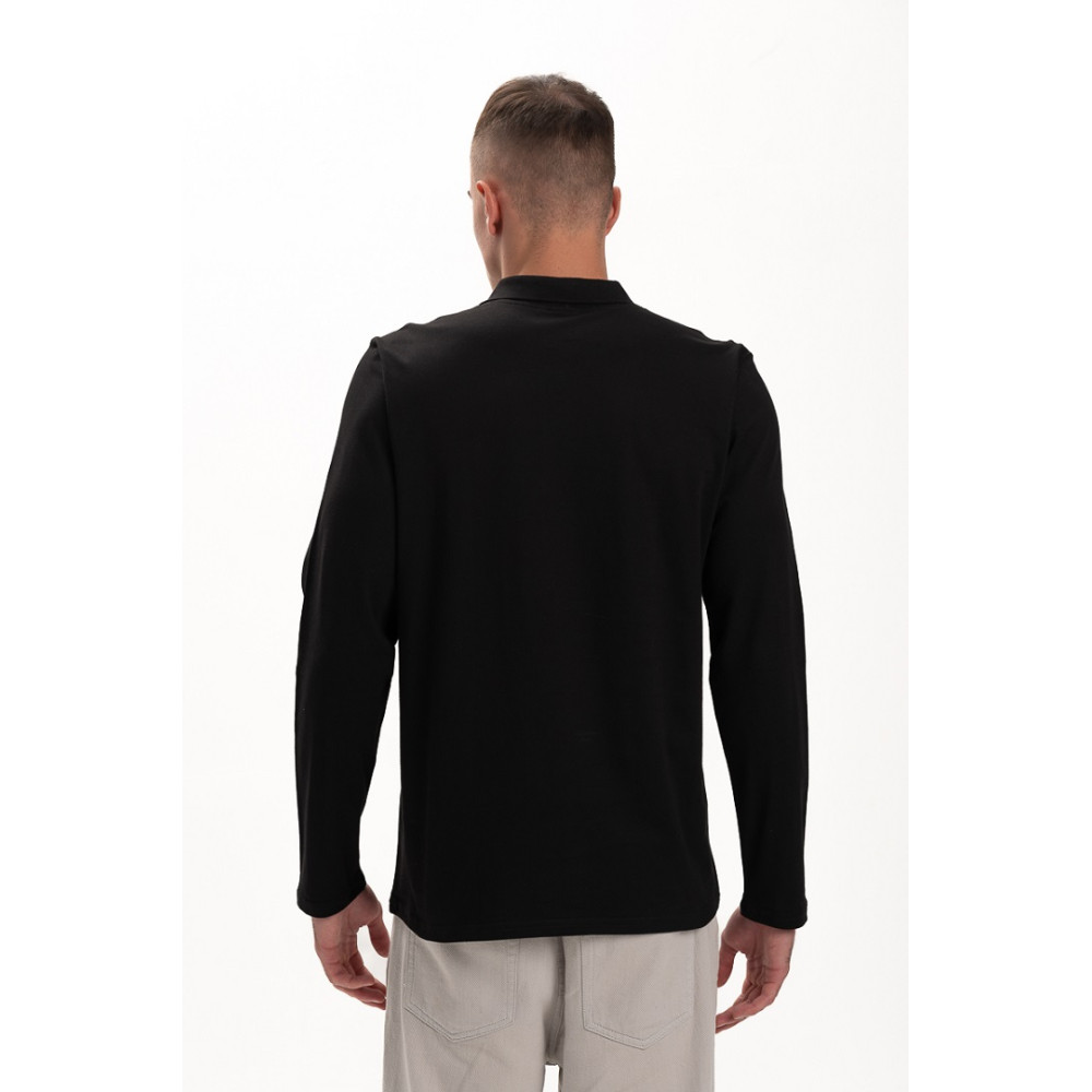 Футболка PREMIUM поло чоловіча колір Чорний ультра Service Odyag мікролакоста 