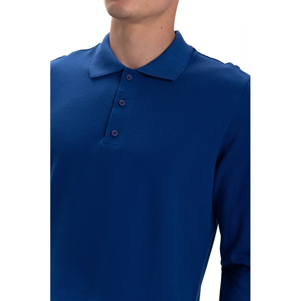 Футболка PREMIUM поло чоловіча колір Синій електрик Service Odyag мікролакоста 