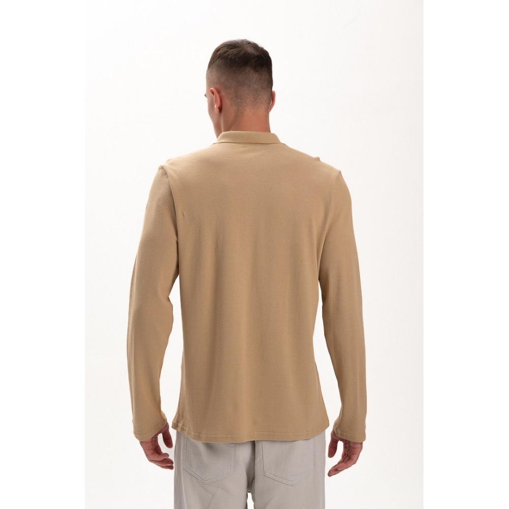 Футболка PREMIUM поло чоловіча колір Бежевий Service Odyag мікролакоста 