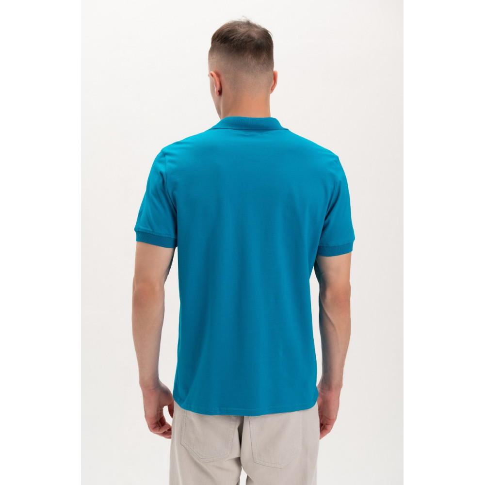 Футболка PREMIUM поло чоловіча колір Морська хвиля Service Odyag мікролакоста 