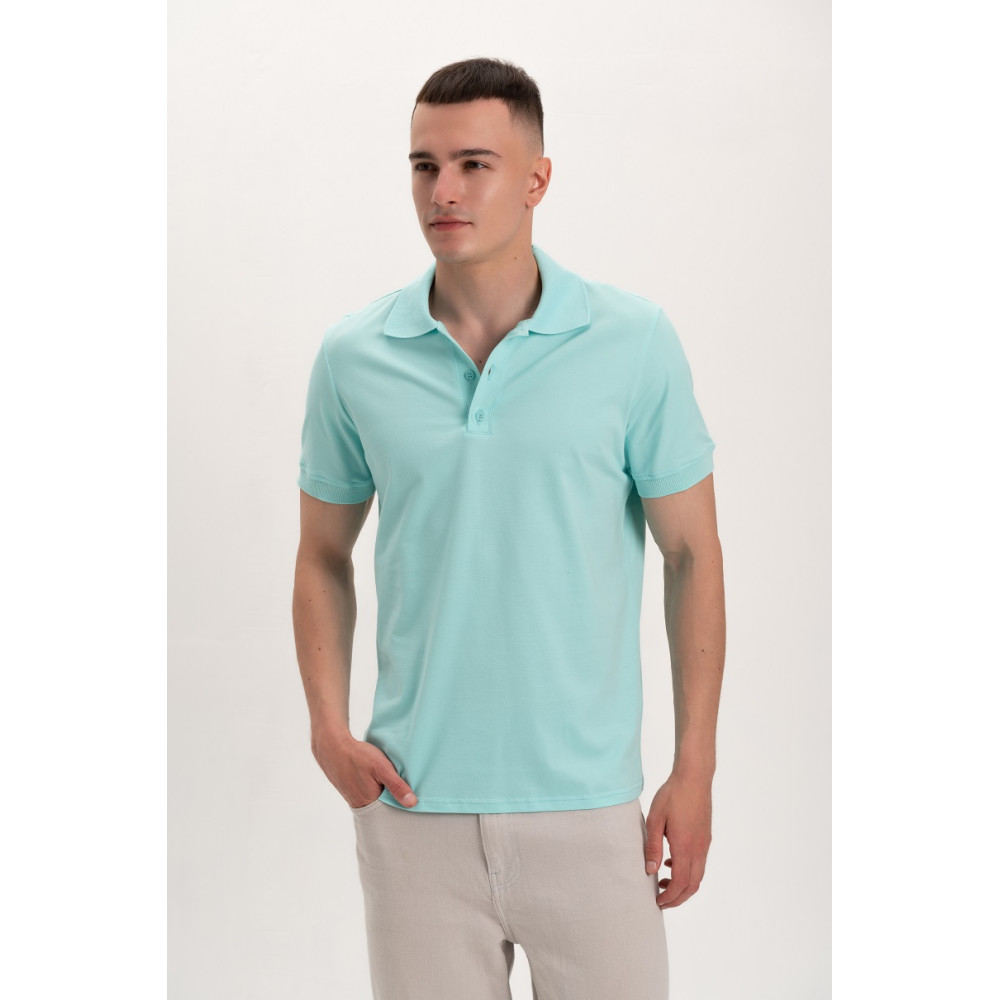 Футболка PREMIUM поло чоловіча колір Ментол світлий Service Odyag мікролакоста 