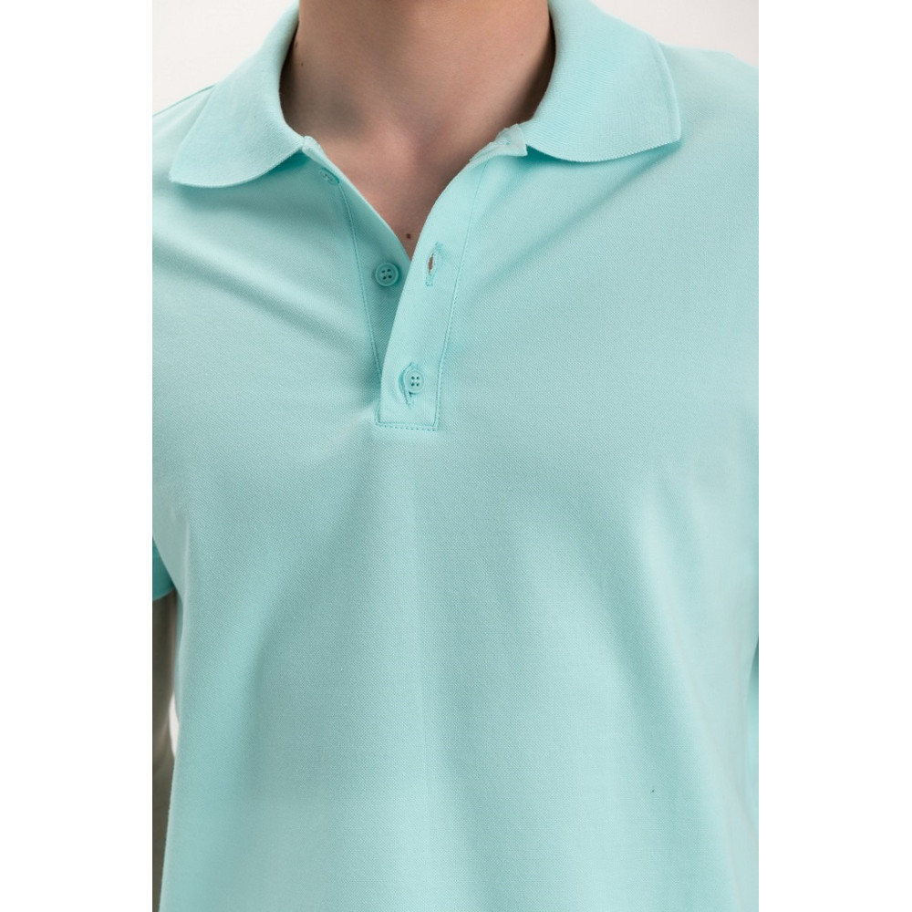 Футболка PREMIUM поло чоловіча колір Ментол світлий Service Odyag мікролакоста 