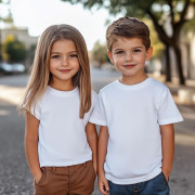 Футболка дитяча біла від 1 року до 15 років Premium якість Kids Service Odyag 100% бавовна