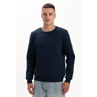 Світшот PREMIUM на флісі утеплений Синього кольору трьохнитка унісекс Service Odyag 360 грам 