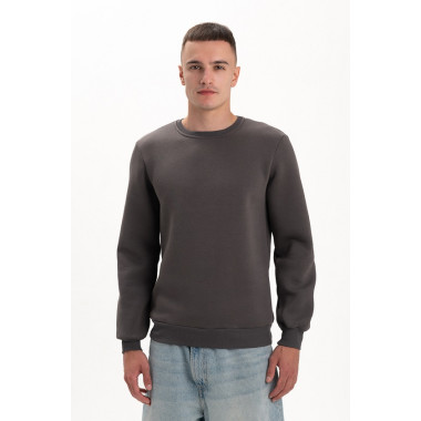 Світшот PREMIUM на флісі утеплений Сірого темного кольору трьохнитка унісекс Service Odyag 360 грам 