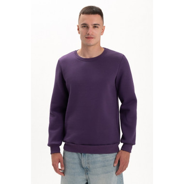 Світшот PREMIUM на флісі утеплений Фіолетового кольору трьохнитка унісекс Service Odyag 360 грам