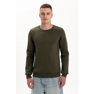 Світшот PREMIUM на флісі утеплений Хакі Олива кольору трьохнитка унісекс Service Odyag 360 грам 