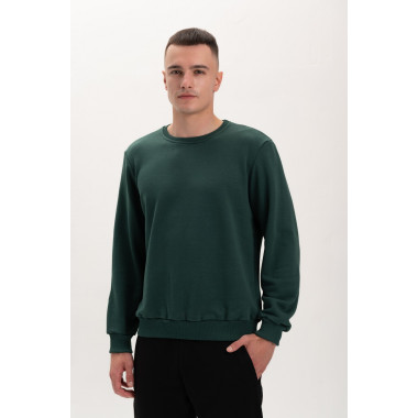 Світшот PREMIUM на флісі утеплений Зеленого кольору трьохнитка унісекс Service Odyag 360 грам 