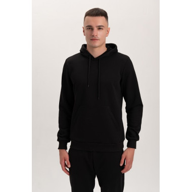 Худі PREMIUM на флісі утеплений Чорного кольору трьохнитка унісекс Service Odyag 360 грам 