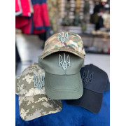 Бейсболка Service Odyag з вишитим Тризубом колір Чорний Хакі Камуфляж