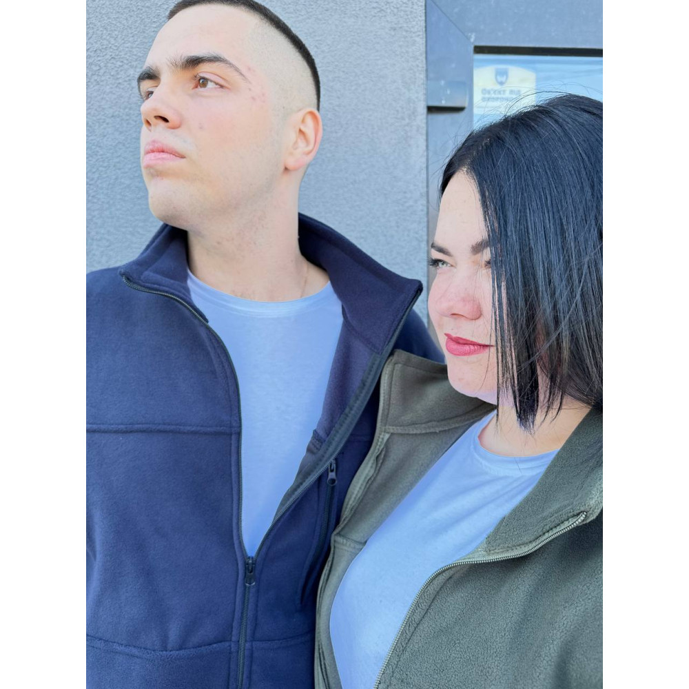 Кофта флісова високої щільності Premium синій чорний хакі