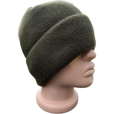 Шапка захисна зимова в'язана SUPERTEPLO OLIVA захисна зимова SUPERTEPLO OLIVA з відворотом