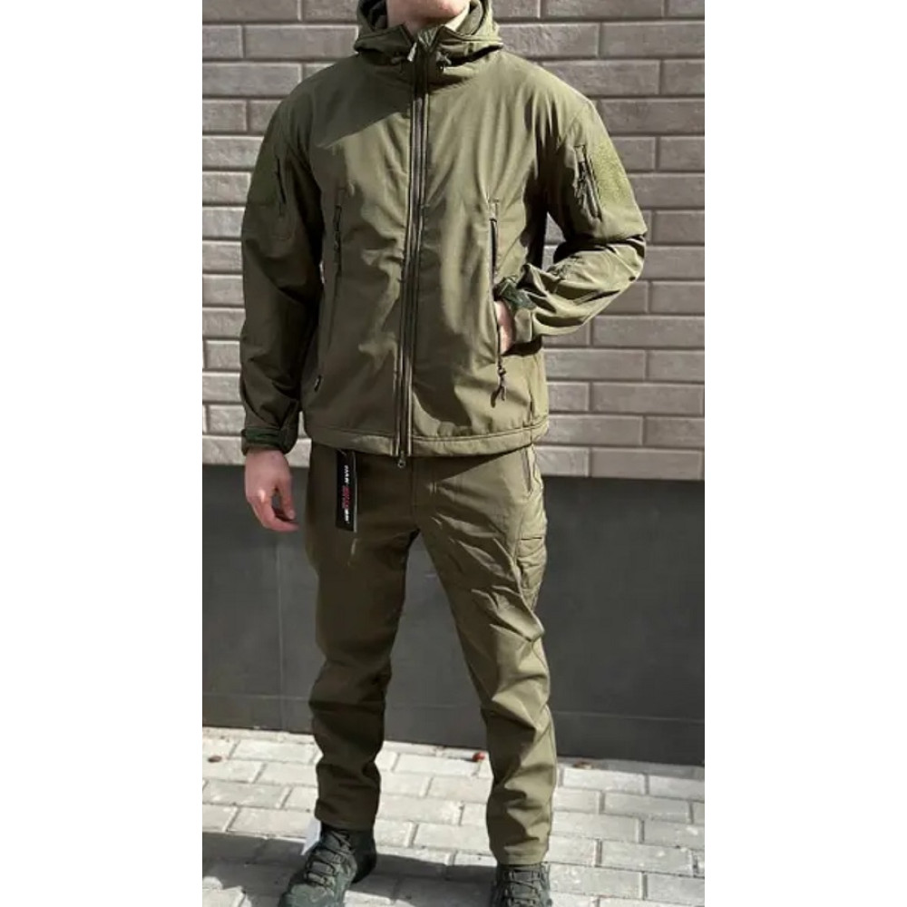 Костюм Softshell на флісі олива хакі чорний койот Китай