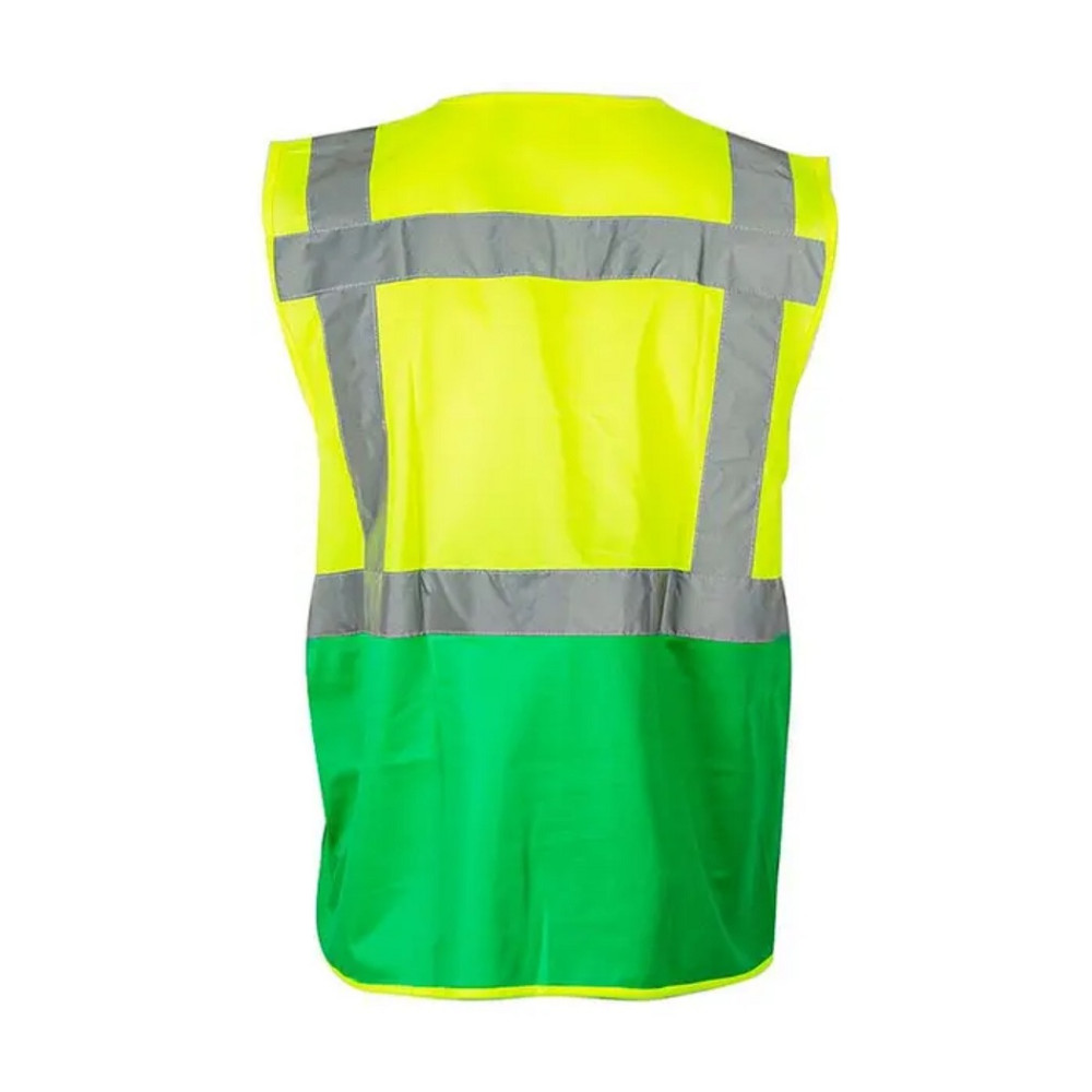 Сигнальний робочий жилет високої щільності Service Odyag з СВП стрічками лимон синій
