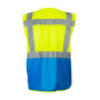 Сигнальний робочий жилет високої щільності Service Odyag з СВП стрічками лимон синій
