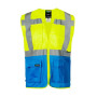 Сигнальний робочий жилет високої щільності Service Odyag з СВП стрічками лимон синій
