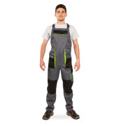 Напівкомбінезон робочий весна літо осінь Експерт НЕО сіро-чорний із салатовими вставками