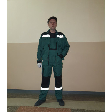 Костюм робочий куртка та комбінезон GREEN тканина Саржа 70пе30хб