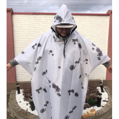 Плащ пончо маск халат захисний маскувальний Klyaksa ідеально білий