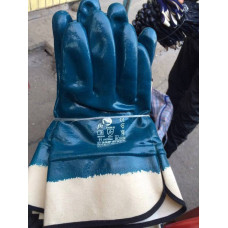 Рукавички п'ятипалі з потрійним нітрильним покриттям BORIN розмір 11