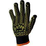 Рукавички трикотажні з ПВХ крапкою в'язані щільні Корона люкс