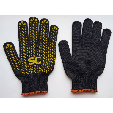 Рукавички трикотажні з ПВХ крапкою тип Корона щільні