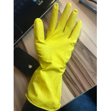 Рукавички господарські латексні з пудровим напиленням жовті стандарт