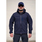 Куртка софтшелл SoftShell DARK BLUE синя вітро вологозахисна на флісі