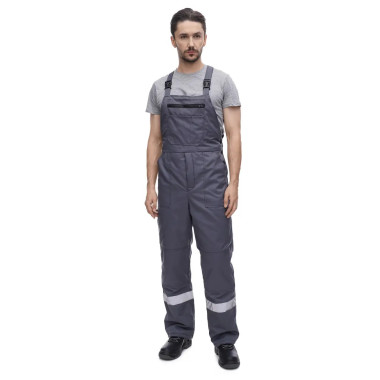 Напівкомбінезон зимовий робочий Service Odyag утеплений сірий тканина Грета