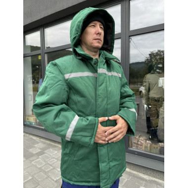 Куртка зимова Service Odyag на синтепоні з СВП смугою UNIVERCE колір зелений