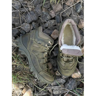 Зимові черевики на хутрі Service Odyag UKR-TEC колір олива