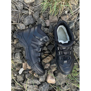 Зимові черевики на хутрі Service Odyag UKR-TEC колір чорні