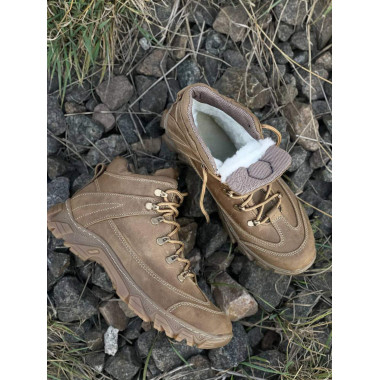 Зимові черевики на хутрі Service Odyag UKR-TEC Комбат колір койот