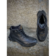 Зимові черевики Service Odyag UKR-TEC Комбат хутро колір чорні