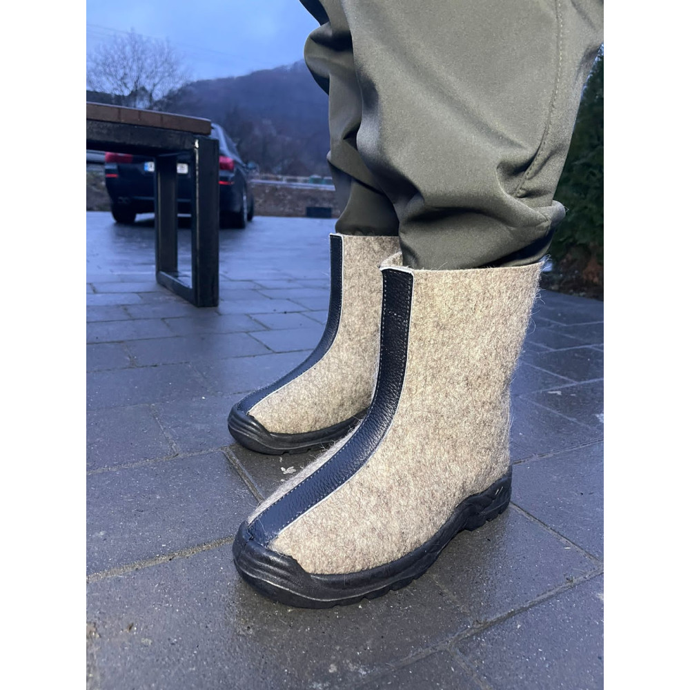 Валянки суконні биті WINTER на поліуретановій підошві унісекс низькі