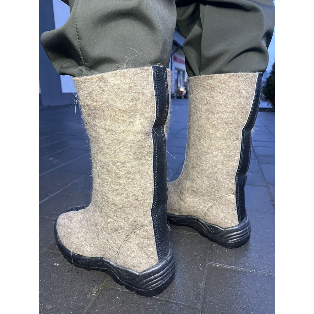 Валянки суконні биті WINTER на поліуретановій підошві унісекс високі