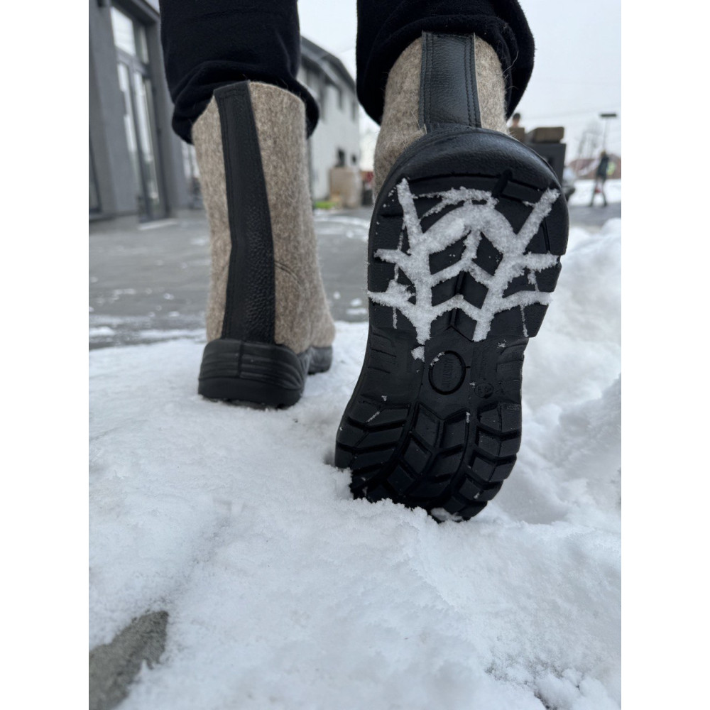 Валянки суконні биті WINTER на поліуретановій підошві унісекс низькі