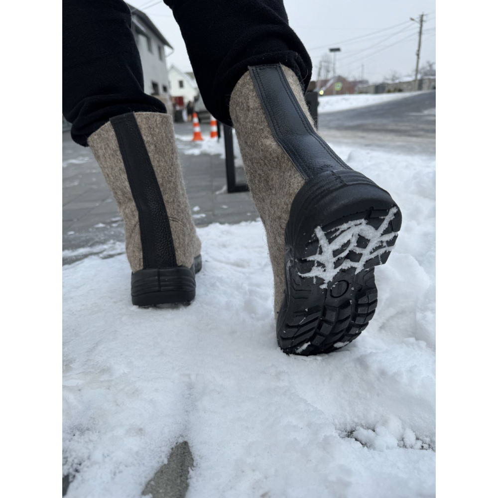 Валянки суконні биті WINTER на поліуретановій підошві унісекс низькі