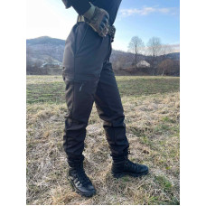 Водонепроникні штани на флісі софтшелл BLACK Soft Shell жіночі