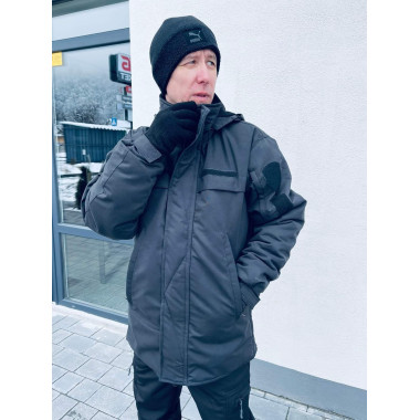 Куртка зимова для охорони BLACK чорна на синтепоні